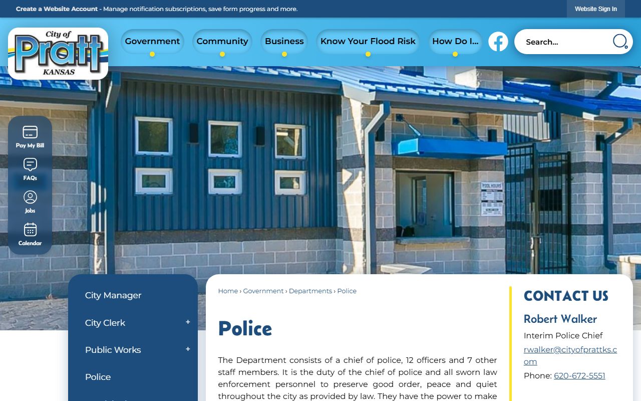 Pratt County arrest records and City of Pratt Police court charges