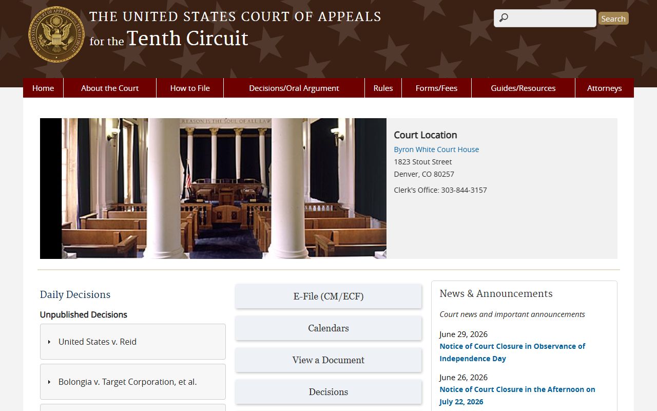 Pratt County court dockets U.S. Court of Appeals for the Tenth Circuit