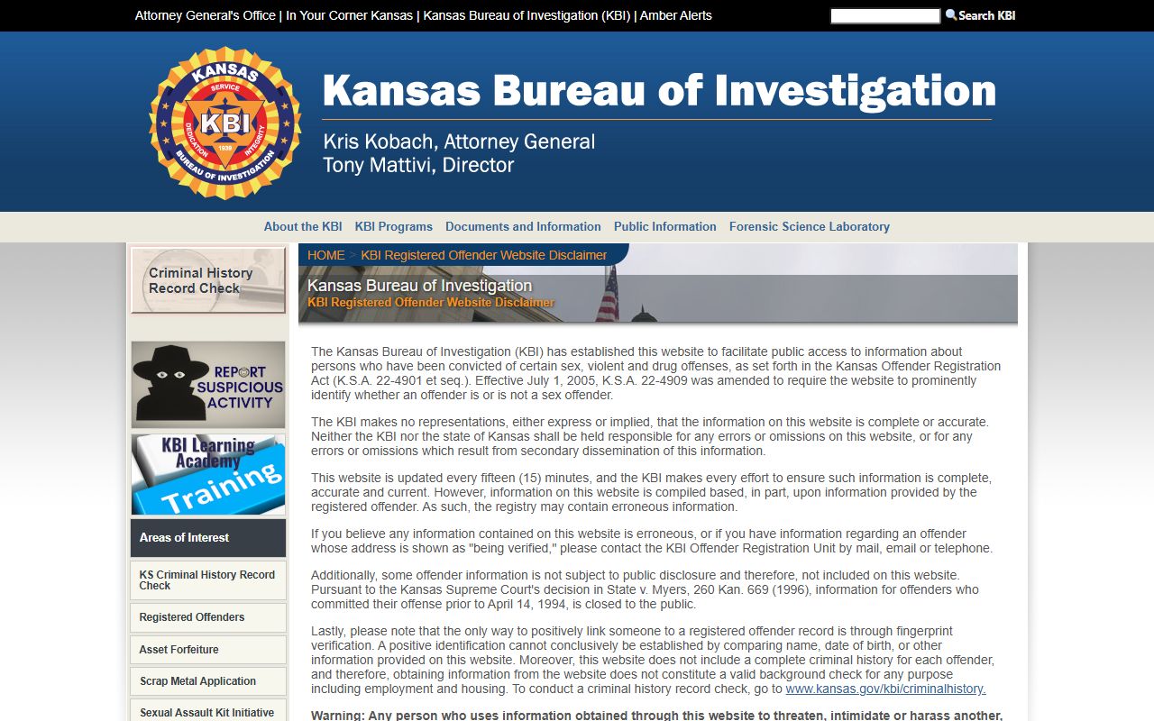 Pratt County criminal court records and KBI registered offender information
