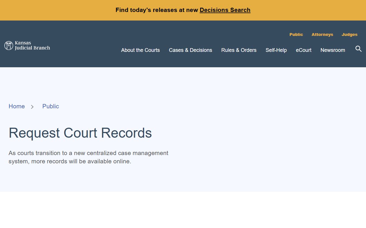 Pratt County District Court Kansas court records request guidance
