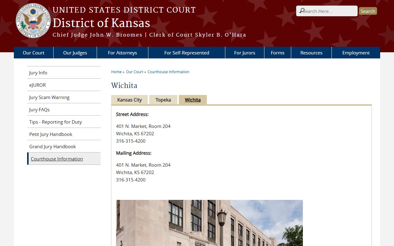 Pratt County District Court Wichita federal courthouse