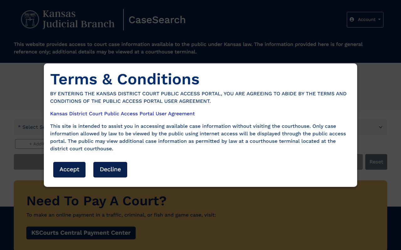 Pratt County court records Kansas CaseSearch portal