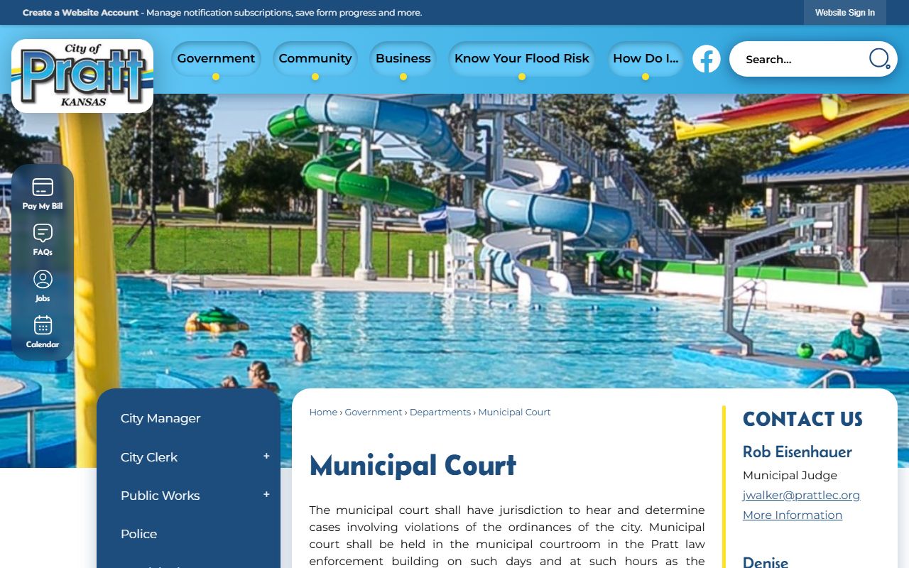 Pratt County court records Pratt Municipal Court page