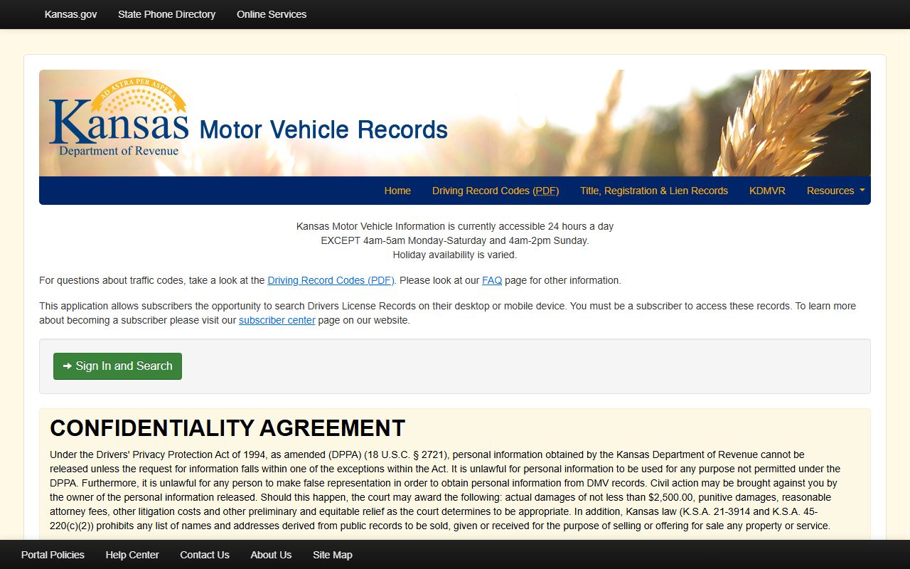 Pratt County traffic court records Kansas motor vehicle records portal
